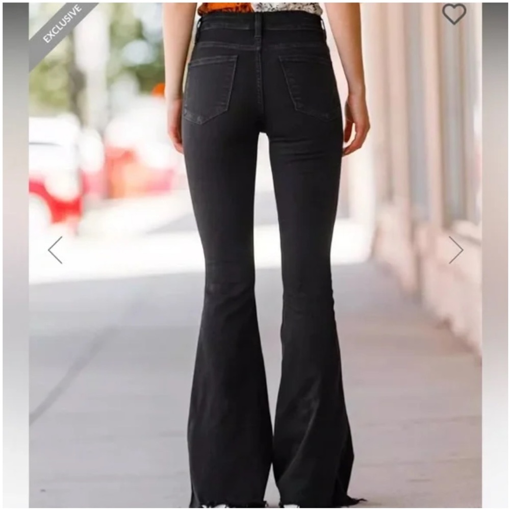 Flying Monkey Black High Rise Super Flare Jeans 30x32